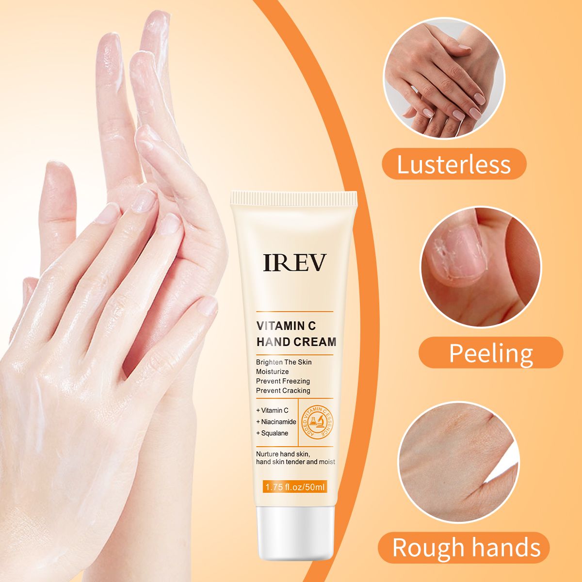 IREV Hand Cream -Brightening and Moisturizing hand cream, Exfoliates To Reduce Fine Lines, Uneven Tone & Texture (Two flavours to choose from)