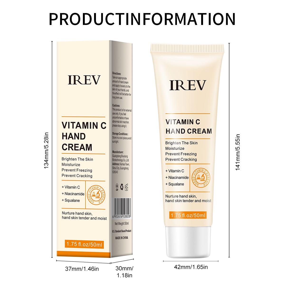 IREV Hand Cream -Brightening and Moisturizing hand cream, Exfoliates To Reduce Fine Lines, Uneven Tone & Texture (Two flavours to choose from)