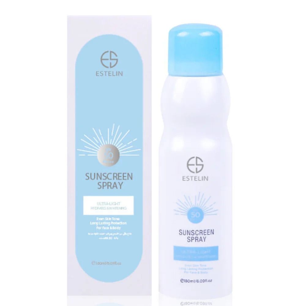 ESTELIN SPF50 Ultra-Light Sunscreen Spray -enriched with sun filters and moisturizing active ingredients that contributes towards the prevention and protection against sun burns and skin photo-aging
