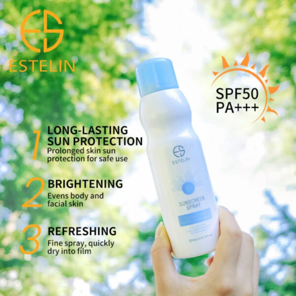 ESTELIN SPF50 Ultra-Light Sunscreen Spray -enriched with sun filters and moisturizing active ingredients that contributes towards the prevention and protection against sun burns and skin photo-aging