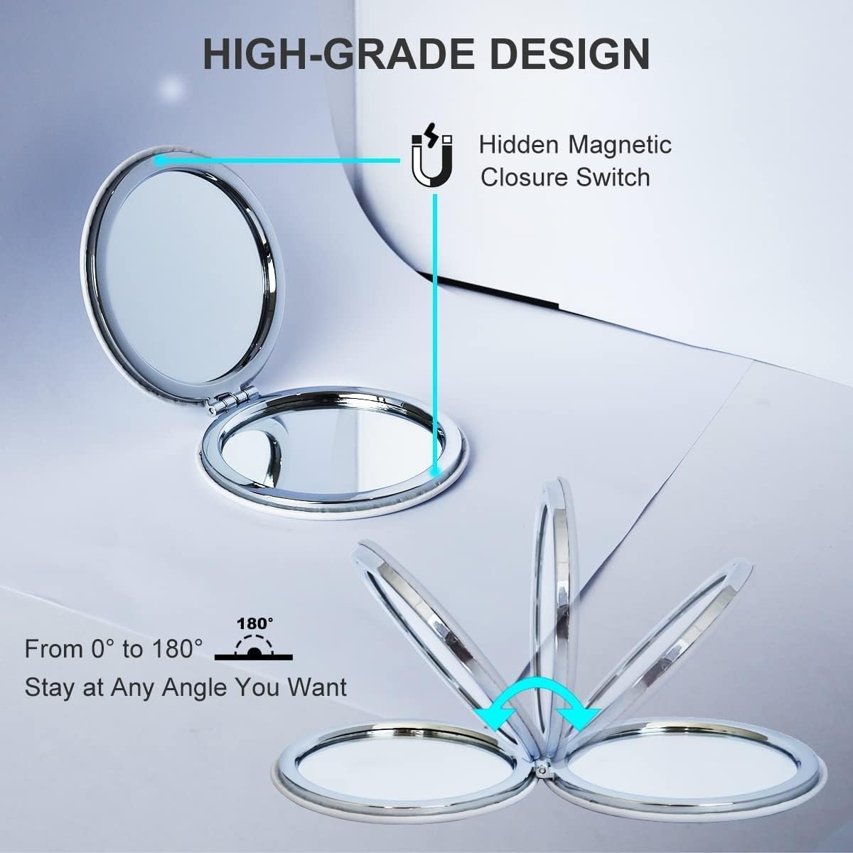 Cute Compact Cosmetic Mirror(Portable/Folding/Handheld)- pocket size