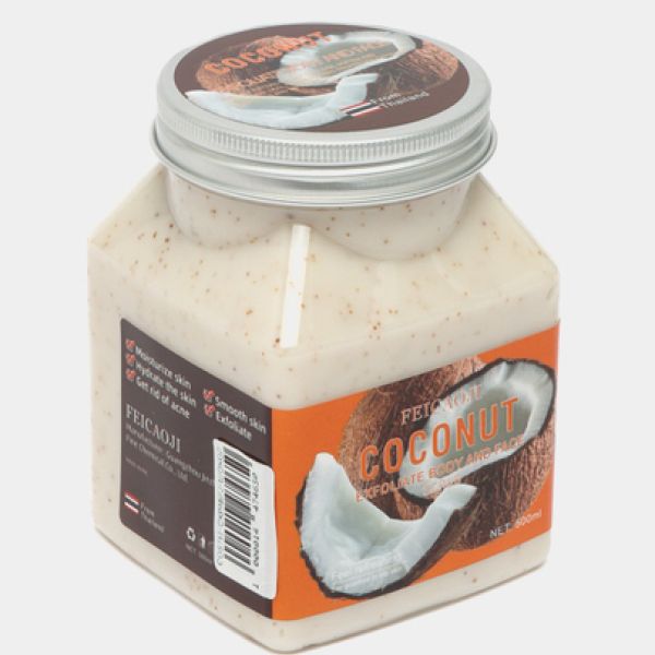 Feicaoji Exfoliating Body & Face Scrub – Removes Dead Skin, Brightens & Smoothens Complexion with pure sea salt and vitamins
