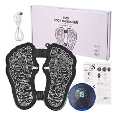 USB EMS Foot Massager mat Electric EMS Foot Massager Foldable Mat Foot Stimulator Massager Pad Improved Circulation Muscle Relaxation and Pain Relief Muscle Stimulator with Acupressure Pad