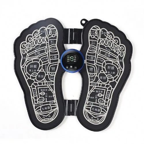 Foot shaped EMS Foot Massage pad- Rechargeable Foldable Electric foot massager