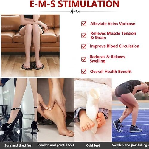 Foot shaped EMS Foot Massage pad- Rechargeable Foldable Electric foot massager