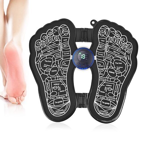 Foot shaped EMS Foot Massage pad- Rechargeable Foldable Electric foot massager