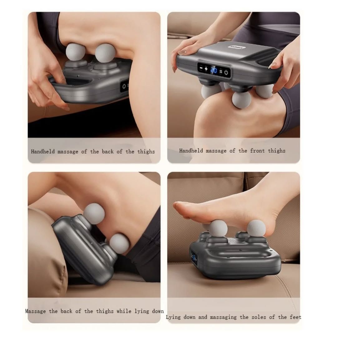 4-Headed Massage Gun, Deep Tissue Back Massager with 20 Adjustable Intensities & 6 Modes + Get free gift of  EMS Foot Massager Rechargeable Foldable Electric foot massager.