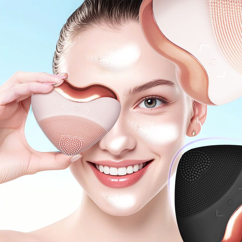 Electric Sonic Silicone Facial Cleansing Brush |Waterproof IPX7 Anti-Aging Face Massager | Absorbs Facial Skin Care Products, Massages & Soothes Skin Rechargeable