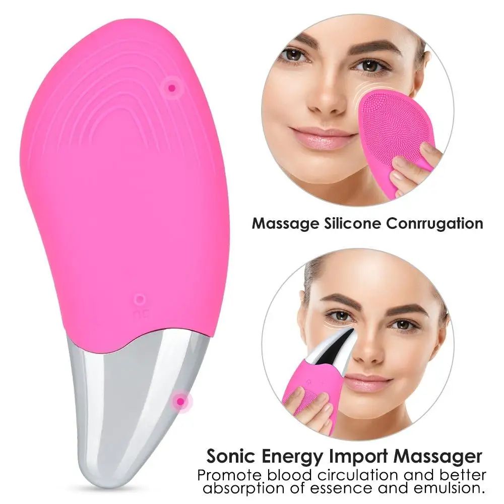 Rechargeable Facial Cleansing Brush Silicone Face Scrubber Waterproof Rechargeable Face Wash Brush, 4 Cleansing Modes, Electric Face Exfoliator for Men Women Cleaning, Exfoliating, Massaging