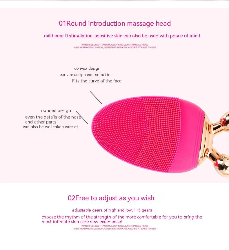 Multifunctional Rechargeable silicone facial cleansing brush USB Charge Ipx7 Waterproof  Facial Cleansing Brush  2 in 1 Silicone Facial Cleansing Brush Face Lifting Roller Massager