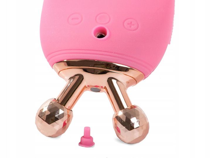 Multifunctional Rechargeable silicone facial cleansing brush USB Charge Ipx7 Waterproof  Facial Cleansing Brush  2 in 1 Silicone Facial Cleansing Brush Face Lifting Roller Massager