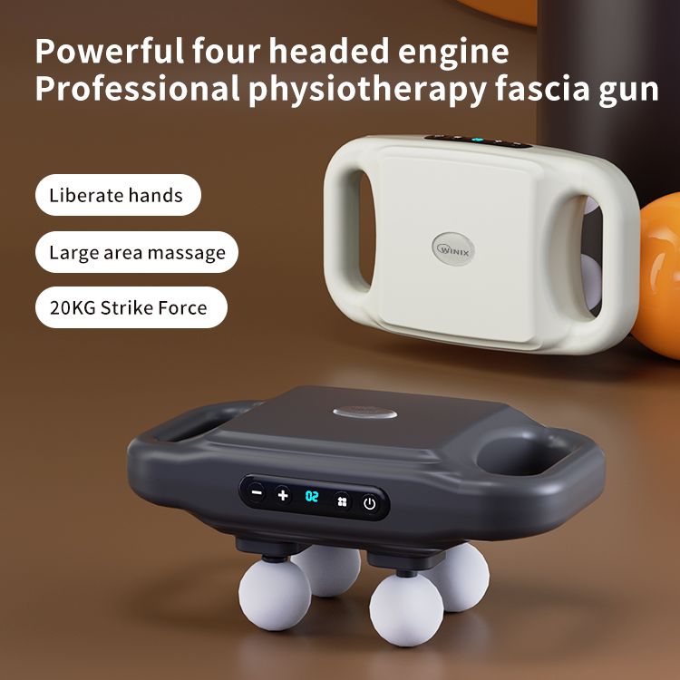 4 Heads Massage Gun Machine for Pain Relief with Percussion Massage - Gun Massager for Back Neck, Shoulders, Calf, Foot, Leg & muscle for Women Men