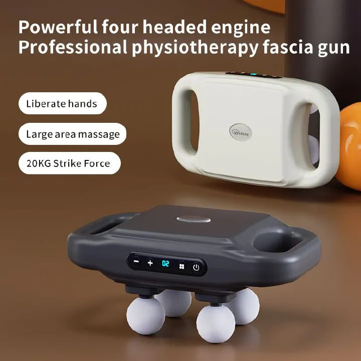 4 Heads Massage Gun Machine for Pain Relief with Percussion Massage - Gun Massager for Back Neck, Shoulders, Calf, Foot, Leg & muscle for Women Men