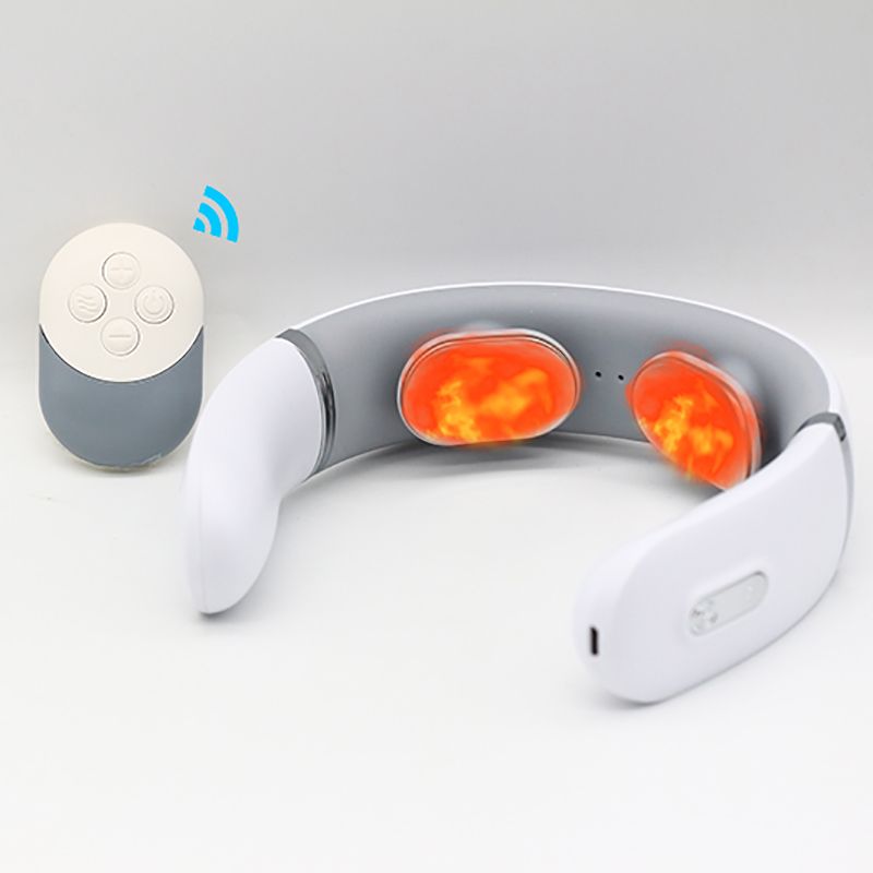 Electric Neck Massager U-Shaped Pulse Deep Tissue Heated Cervical Massage Neck Massager Smart Electric Pulse Heating Wireless 3D Massage heated.