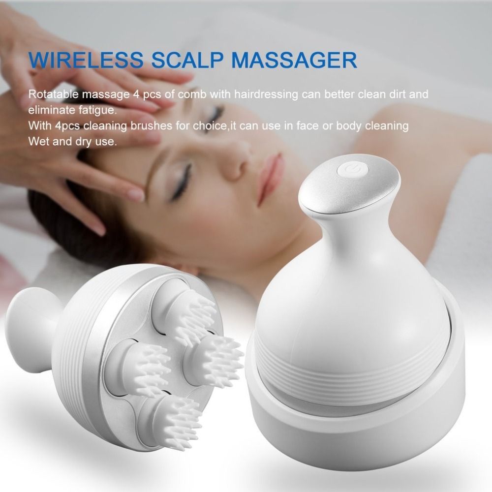 Rechargeable Electric Head scalp massager  Waterproof Electric Head Massager for Hair Growth & Stress Relief