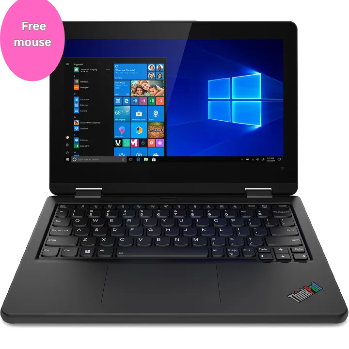 (LIMITED DEAL) LENOVO YOGA 11E 12" X360 2-IN-1 TOUCHSCREEN LAPTOP – REFURBISHED, 4GB RAM, 128GB SSD, WINDOWS 10 PRO, BLACK + BONUS MOUSE