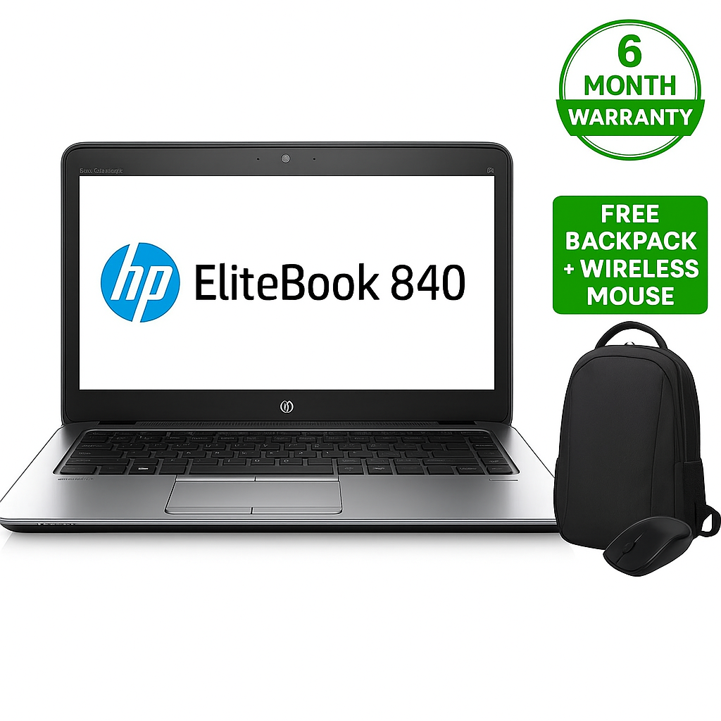 HP EliteBook 840 G1 Core i7 8GB RAM 500GB HDD 14-Inch Windows 10 Pro Refurbished Laptop + Free Bag & Wireless Mouse