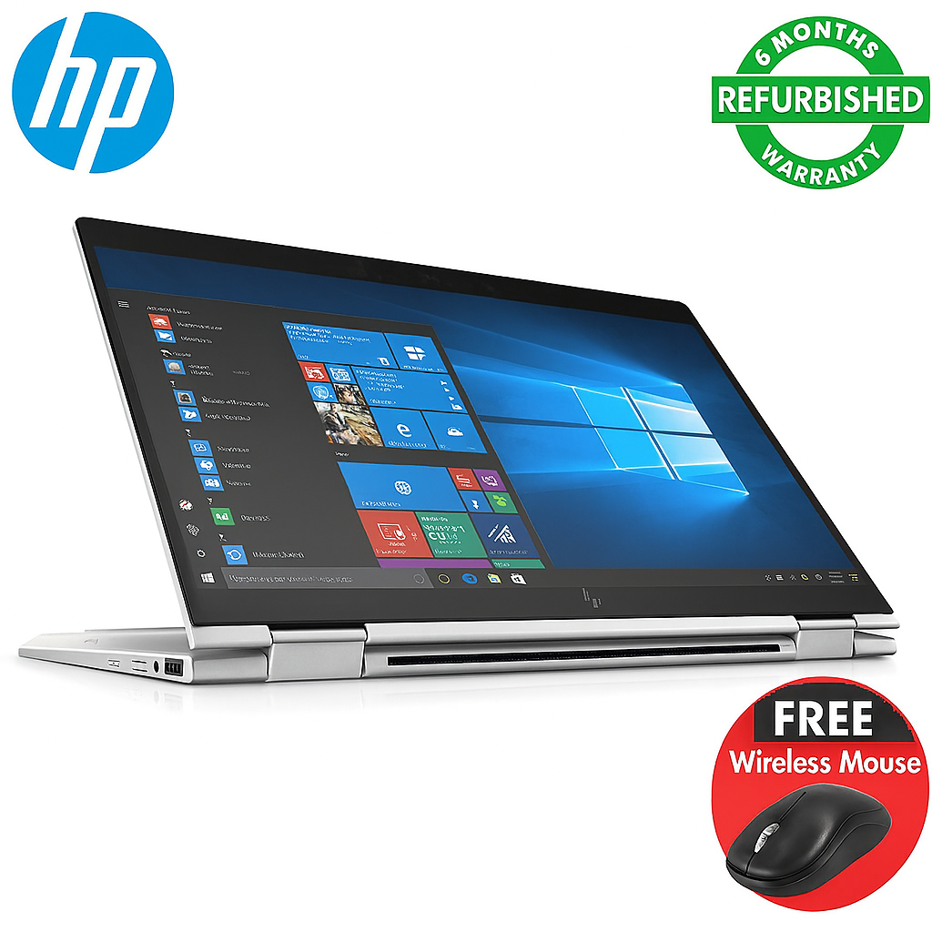 Refurbished HP EliteBook 1030 G4 Touchscreen x360 Silver Laptop | Intel Core i5 8th Gen | 16GB RAM | 256GB SSD | 13.3" FHD| Pre-installed Windows 10/11 Pro| Slim Design + FREE Wireless Mouse
