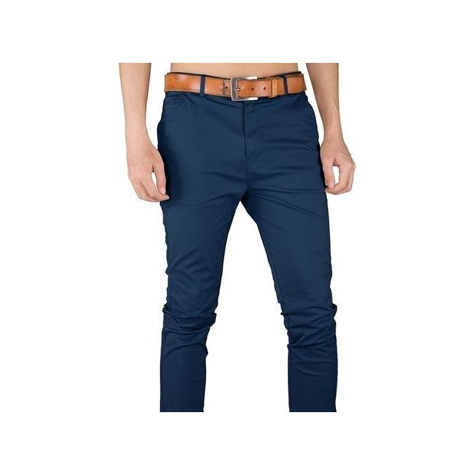 3 Pcs Soft Khaki Men's Trouser Slim Fit- Navy Blue, Black And Chocolate