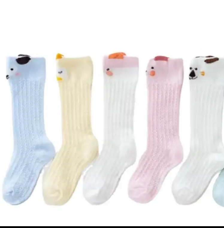0-6 Months 2 Pairs Baby Girl  Kids High Quality Cute Anti-mosquito Baby Socks Mesh Stockings Over the Knee for All Seasons (2 Pairs, Different Colors)