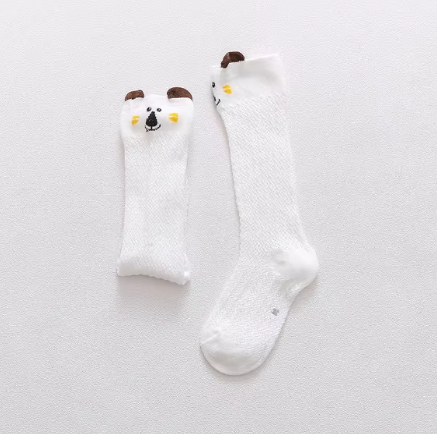 0-6 Months 2 Pairs Baby Girl  Kids High Quality Cute Anti-mosquito Baby Socks Mesh Stockings Over the Knee for All Seasons (2 Pairs, Different Colors)