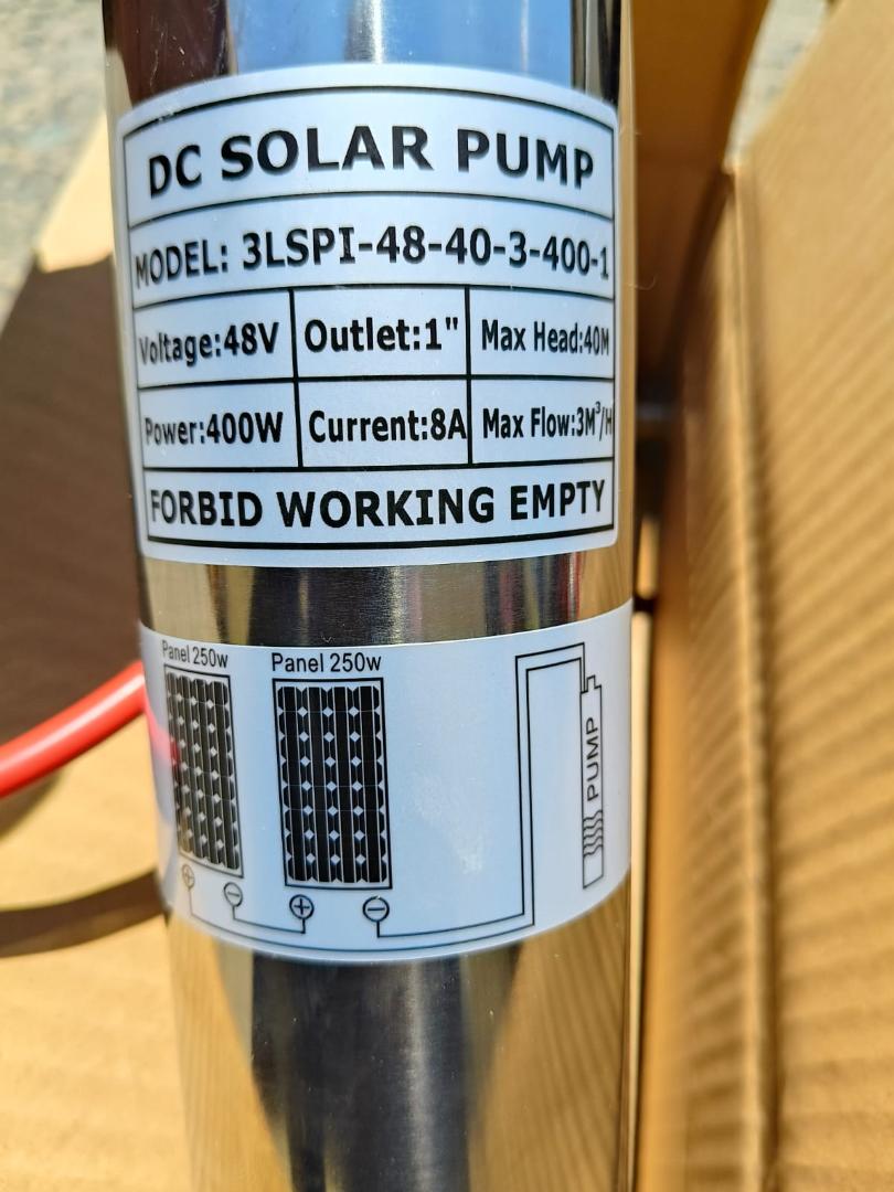 RUTANPUMP 48V 400W HIGH LIFT SUBMERSIBLE DIRECT SOLAR PUMP CONNECTION DC 3000 Litres per hour