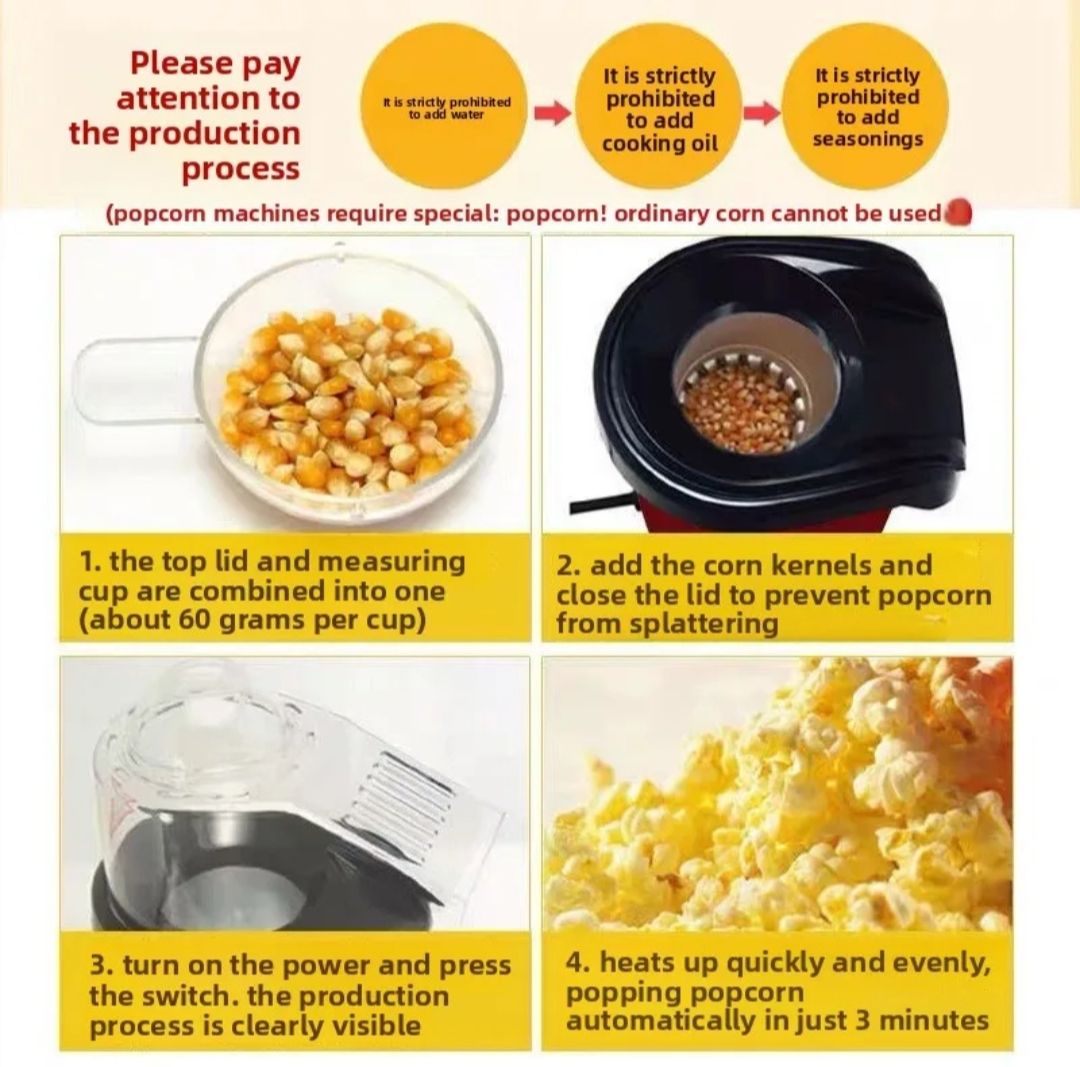 Mini Popcorn maker ,popper maker machine with top cover ,Automatic kitchen fast popcorn maker