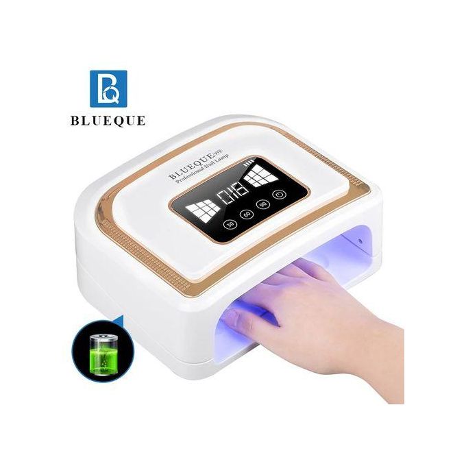 BLUEQUE Cordless Portable Nail Lamp 120W White Light Rechargeable Dryer Wireless Nail Cure Manicure Light 7800mAh Nail UV LED Lamp