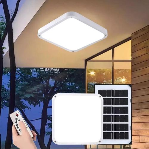 Solar Light 200W High-Power Solar LED Ceiling Light - Indoor/Outdoor, Remote Control, Dimmable