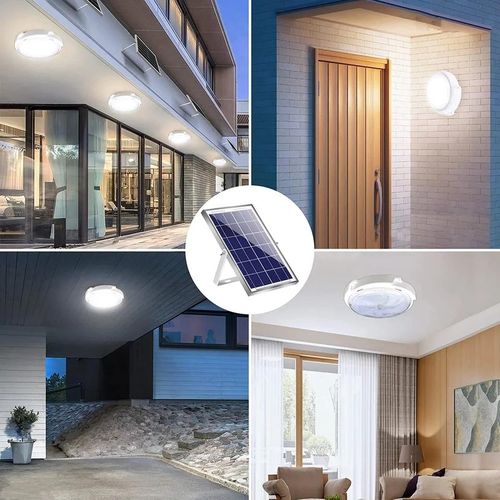 Solar Powered Ceiling Light 100W Indoor Light with Remote and Timer