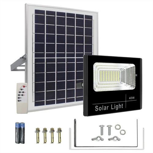 Solar Light Solar Security Light with Remote Control Solar Powered Auto Dusk to Dawn Sensor 40W LED Flood Light
