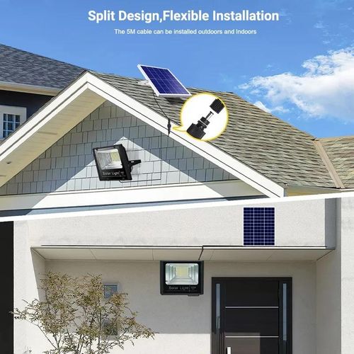 Solar Light Solar Security Light with Remote Control Solar Powered Auto Dusk to Dawn Sensor 40W LED Flood Light