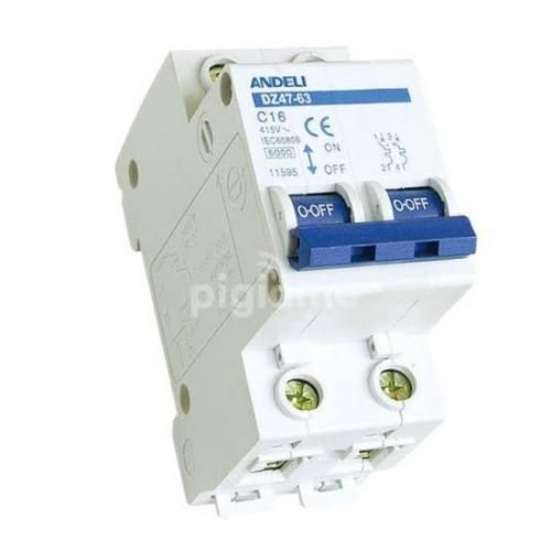 Andeli Double Pole Circuit Breakers 63A, MCB