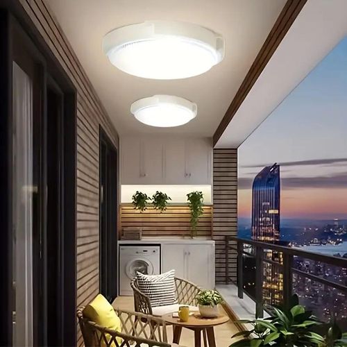 JSOT Intelligent 100Watts Solar Powered Ceiling Light - Remote Control, Sensor Light, Timing Function, Auto-On/Off, Energy-Efficient, Waterproof, Perfect for Home Porch, Courtyard