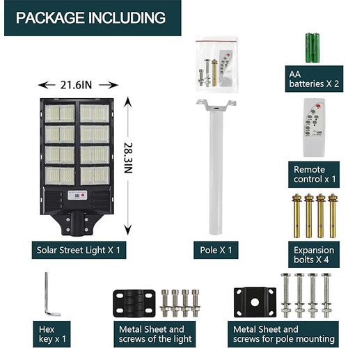 Solar Light High Powered, Dusk to Dawn 1500Watts Solar Outdoor Street Light Lamp