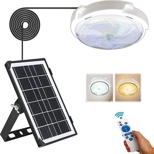 Solar Light Solar Lights Indoor Outdoor Waterproof Home Solar Porch Ceiling Light with with Dimmable Remote Control
