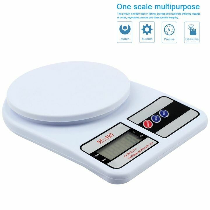 Measuring Tool Food Kitchen Scales LCD Digital Cooking Weighing White 10000g