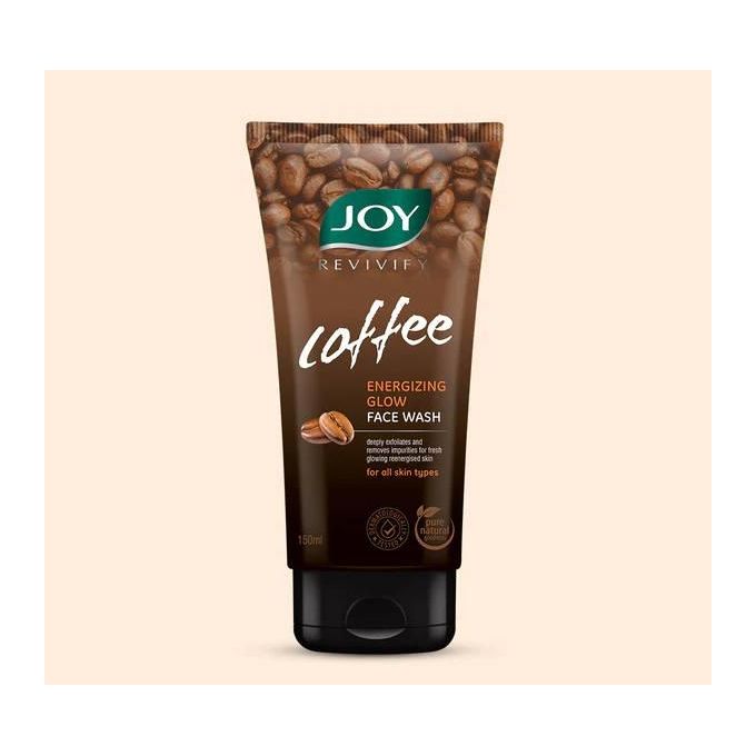 JOY REVIVIFY Coffee Energizing Glow Face Wash. Cleanses, Exfoliates, Purifies, Glows, Boosts Collagen Production, Brightens, Removes Dulllness, Reduce Puffiness & Remove dead skin