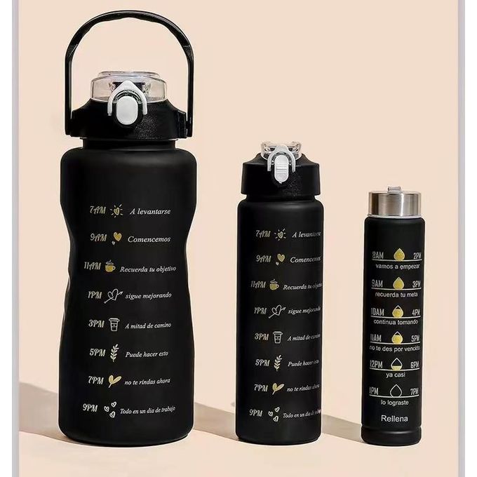 3 In 1 Motivational Water Bottle With Time Stamps
