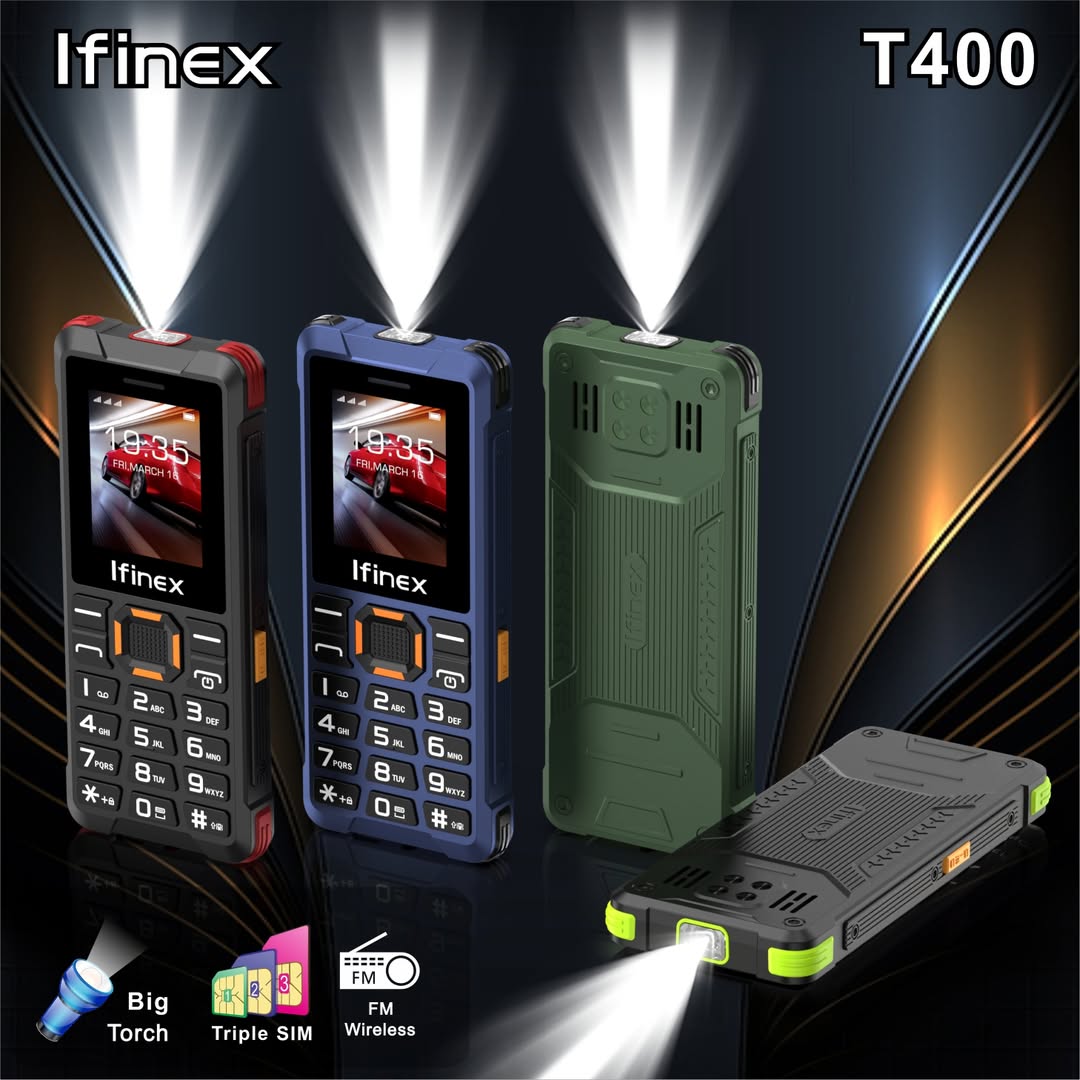 LIMITED DISCOUNT !!!New Ifinex T400 TRIPLE SIM CARD FEATURE PHONE WITH Bluetooth /Wireless FM/SD Slot kabambe/katululu/mulika mwizi/button feature phone...