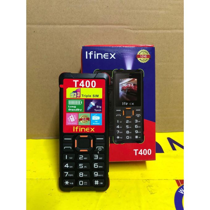 LIMITED DISCOUNT !!!New Ifinex T400 TRIPLE SIM CARD FEATURE PHONE WITH Bluetooth /Wireless FM/SD Slot kabambe/katululu/mulika mwizi/button feature phone...