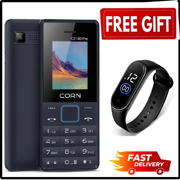 LIMITED DISCOUNT 🔥🔥🔥🔥 !!!BRAND NEW CORN C2160 1.77'' Display Dual SIM Feature Phone Kabambe Katululu Wireless FM Torch Camera Bluetooth 1000mAh Battery Durable Button Phone Classic Mobile Phone.