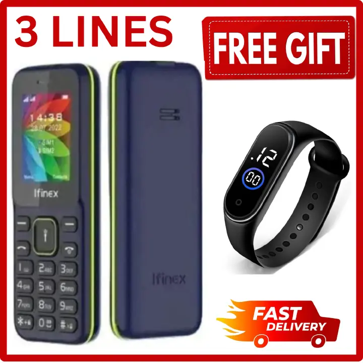 LIMITED DISCOUNT !!IFINEX B310 TRIPLE SIM THREE-3 SIM CARD BIG TORCH KABAMBE/KATULULU/MULIKA MWIZI/BUTTON FEATURE PHONE