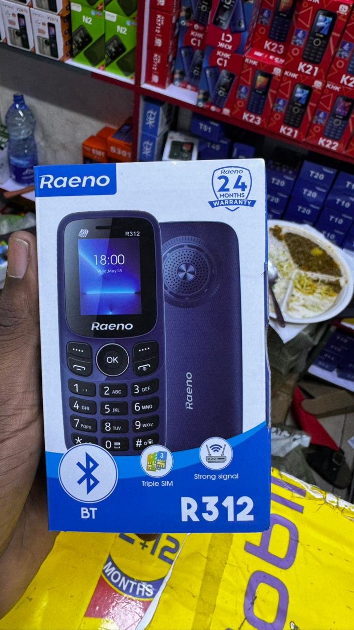 LIMITED DISCOUNT !!!New RAENO R312  TRIPLE SIM CARD FEATURE PHONE WITH Bluetooth /Wireless FM/SD Slot kabambe/katululu/mulika mwizi/button feature phone