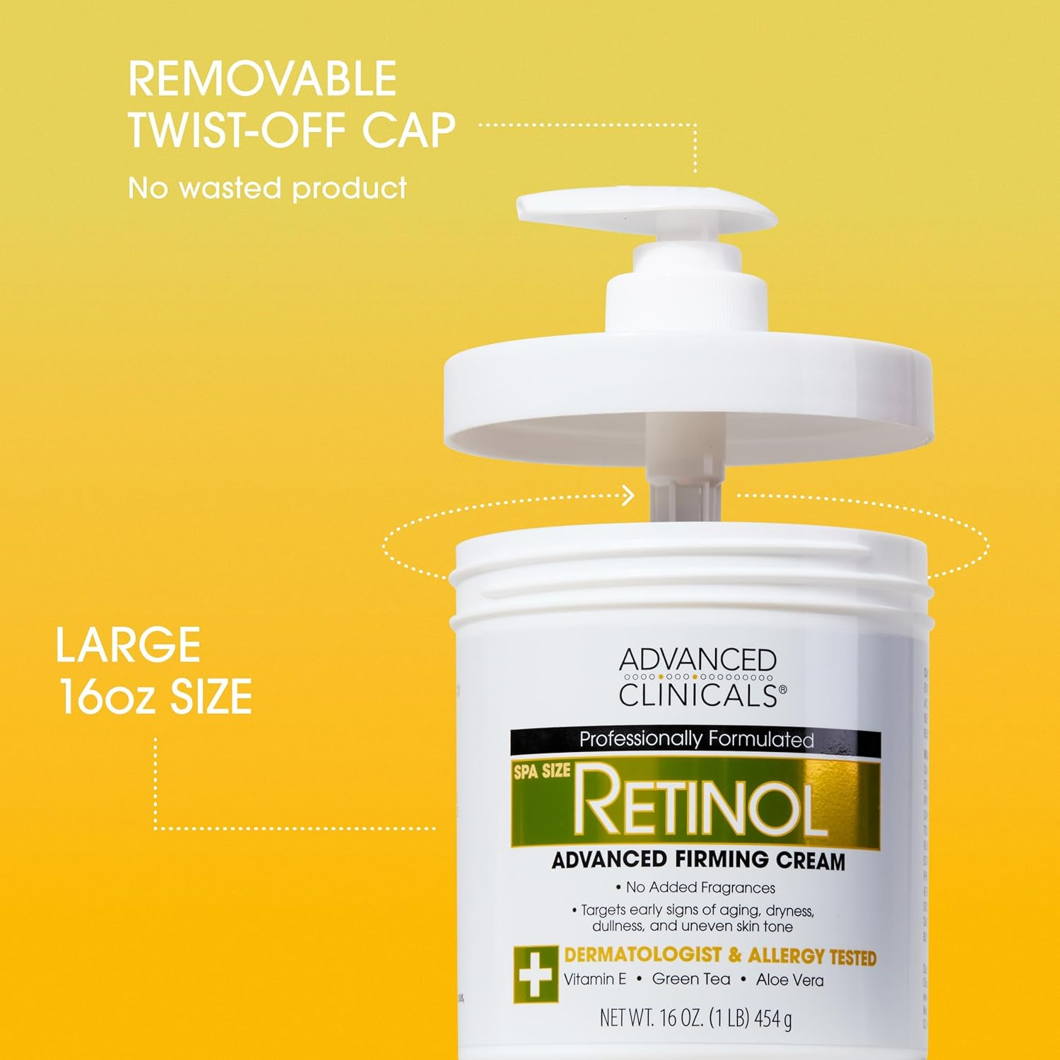 Advanced Clinicals Retinol Body Lotion & Face Moisturizer | Visible Anti Aging Skin Care Retinol Body Cream For Women & Men Targets Look Of Fine Lines, Wrinkles, & Crepe Looking Dry Skin