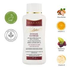 Makari Intense Lightening Body Lotion delivers powerful skin brightening and hydration in one luxurious formula, perfect for tackling hyperpigmentation, dark spots, stretch marks, and scars