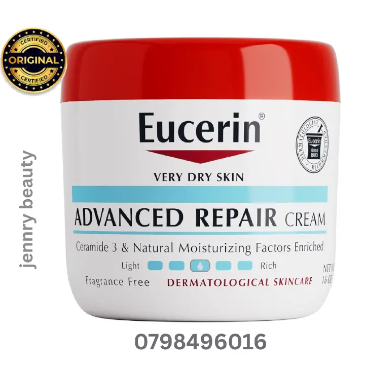 Eucerin Advanced Repair Cream intensively moisturizes, exfoliates, and repairs very dry, flaky skin with Ceramide-3 and Natural Moisturizing Factors