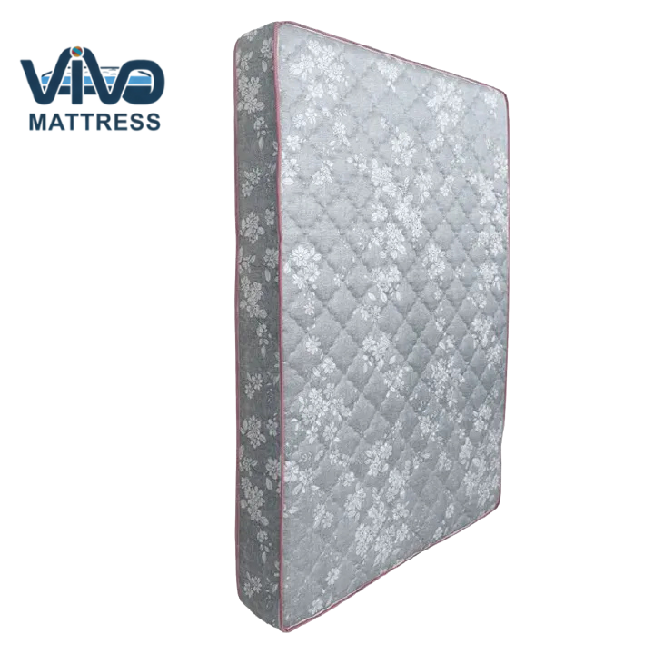 Vivo Premium Mattress –Elegant Grey and White Floral Design with Elegant Quilted Finish, High-Density Orthopedic Support for Superior Sleep and Comfort