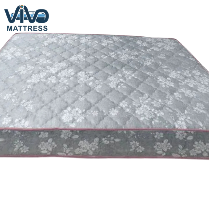Vivo Premium Mattress –Elegant Grey and White Floral Design with Elegant Quilted Finish, High-Density Orthopedic Support for Superior Sleep and Comfort