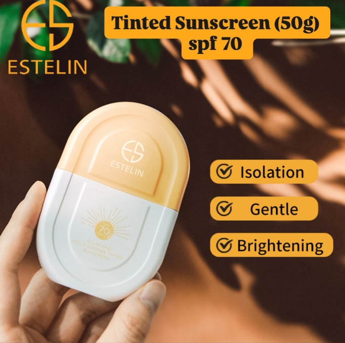 Estelin SPF 70 Tinted Sunscreen – No White Cast, Oil Control, For Oily Skin & Dark Spots